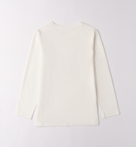 Maglietta per ragazza in cotone PANNA-0112