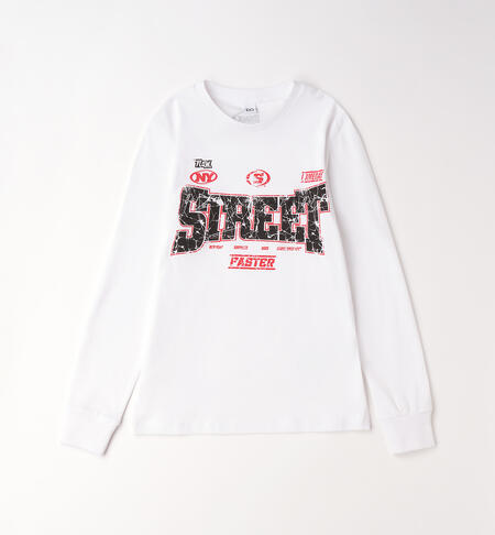 100% cotton boys' T-shirt BIANCO-0113