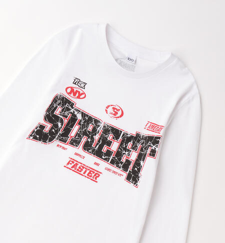 100% cotton boys' T-shirt BIANCO-0113