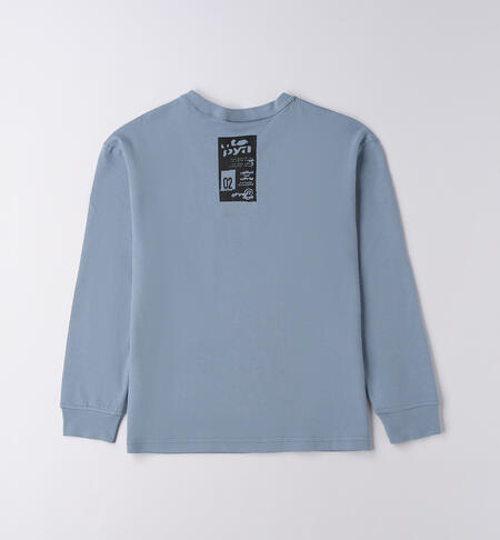Maglietta per ragazzo in cotone AZZURRO-3893