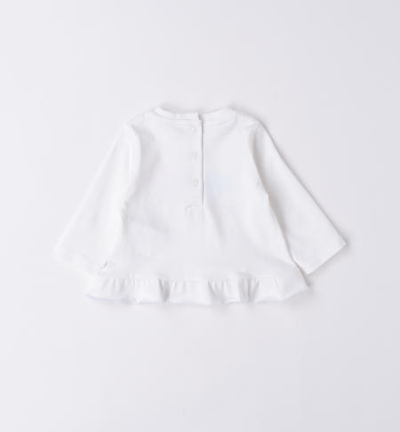 Maglietta pulcino neonata 100% cotone da 1 a 24 mesi iDO BIANCO-0113