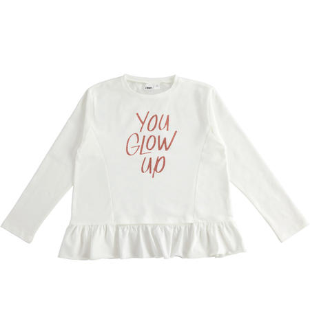 Girl¿s t-shirt with flounce  from 8 to 16 years by iDO PANNA-0112