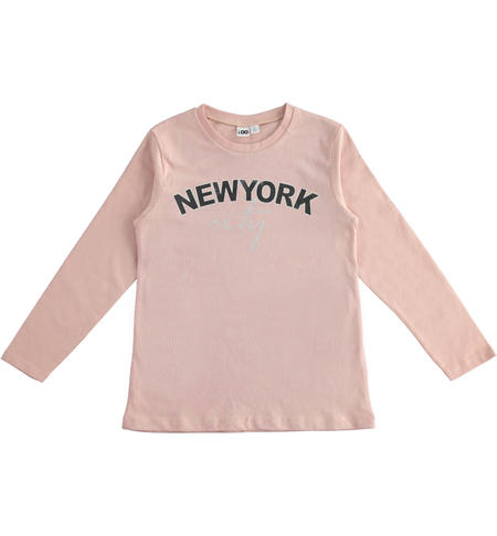 Girl¿s cotton t-shirt from 8 to 16 years old iDO LIGHT PINK-2921