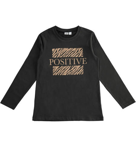 Girl¿s cotton t-shirt from 8 to 16 years old iDO NERO-0658