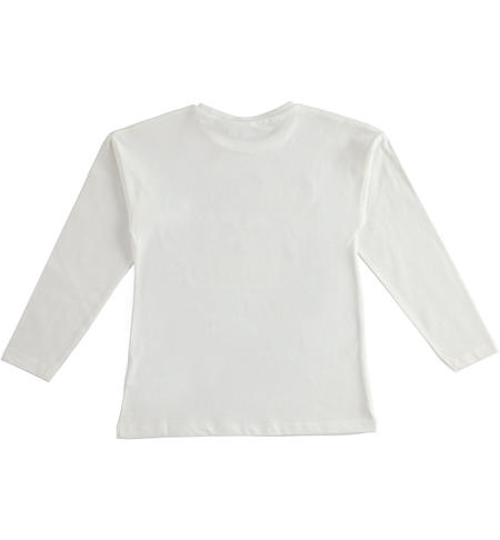 Maglietta ragazza in cotone - da 8 a 16 anni iDO PANNA-0112