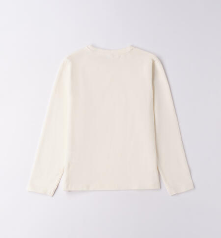 Maglietta ragazza in cotone PANNA-0112
