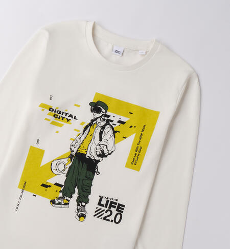 Maglietta ragazzo iDO PANNA-0112