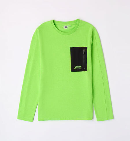 Maglietta ragazzo in jersey da 8 a 16 anni iDO GREEN FLUO-5822