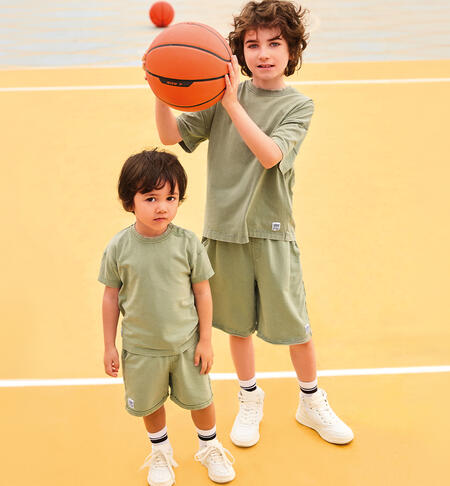 Oversized T-shirt for boys VERDE SALVIA-5454