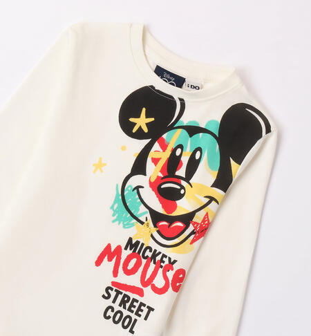 iDO Mickey Mouse crew neck T-shirt for boys from 3 to 8 years MILK-0111