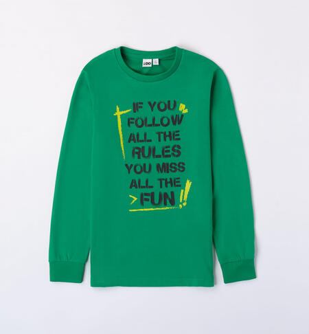 iDO green T-shirt for boys from 8 to 16 years VERDE-5156