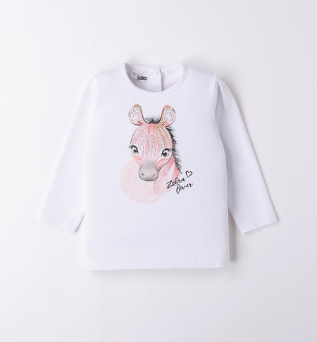 Maglietta zebra bambina BIANCO