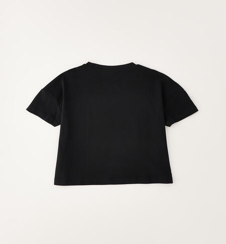 Magliettina ragazza in cotone NERO-0658