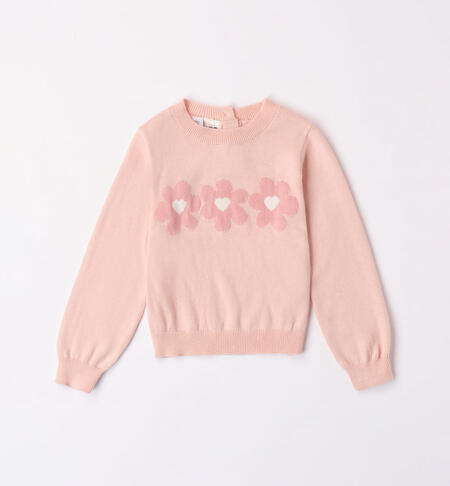 iDO jumper with small flowers for girls aged 9 months to 8 years ROSA CHIARO-2617