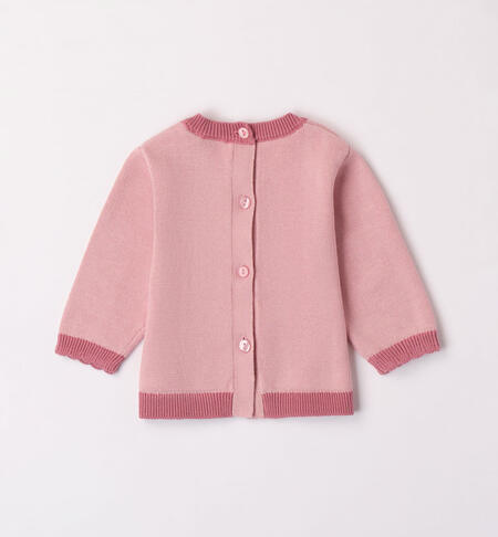 iDO teddy bear jumper for girls from 1 to 24 months MAUVE-2783