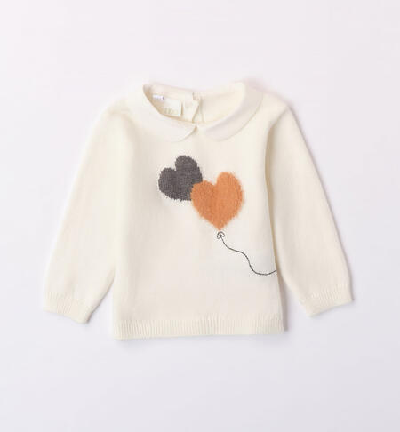 Maglioncino bimba con ricamo PANNA