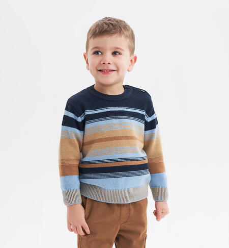 Boys' striped jumper BLUE