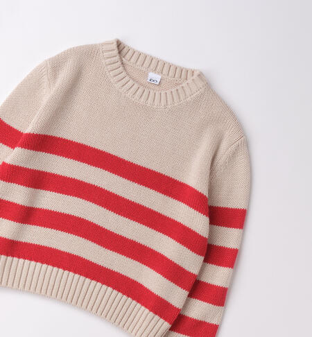 Maglione a righe per ragazza ECRU'-0164