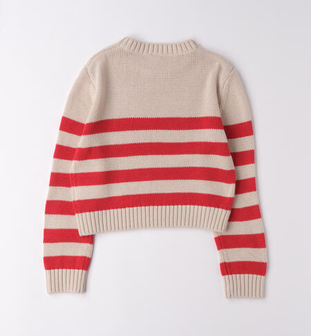 Maglione a righe per ragazza ECRU'-0164