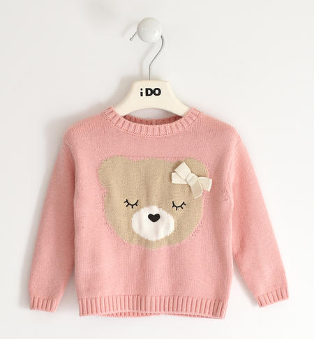 Little girls sweater with embroidery from 9 months to 8 years iDO ROSA-2513