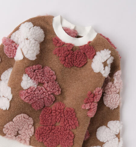 Maglione bambina iDO MARRONE MELANGE-8901