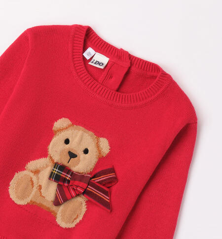 Maglione bambina natalizio da 9 mesi a 8 anni iDO ROSSO-2253