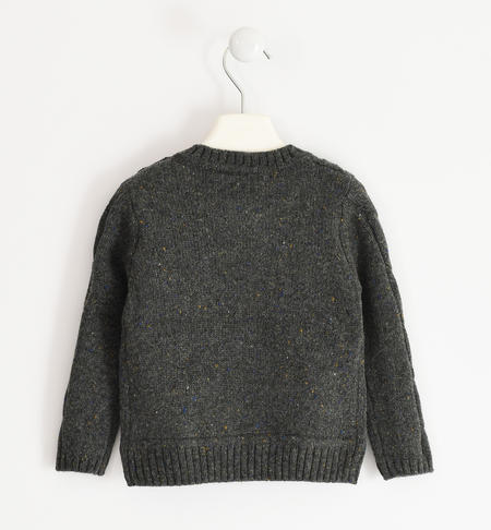 Tricot sweater for boys from 9 months to 8 years iDO BROWN MELANGE-8964