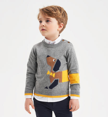 Winter sweater for boys from 9 months to 8 years iDO GRIGIO MELANGE-8970