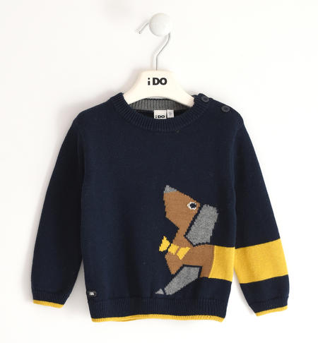 Winter sweater for boys from 9 months to 8 years iDO NAVY-3885