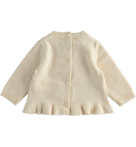 Baby girl sweater with kitten from 1 to 24 months iDO BEIGE-1033