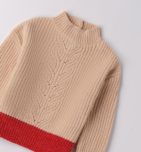 Maglione collo alto bambina BEIGE-0924