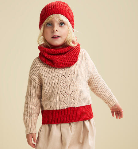 Maglione collo alto bambina BEIGE