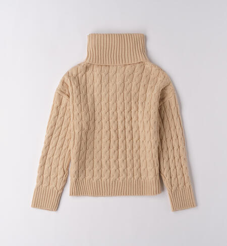 Maglione con scaldacollo per ragazza BEIGE-0924