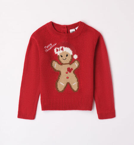 iDO Christmas jumper for girls from 9 months to 8 years ROSSO-2253