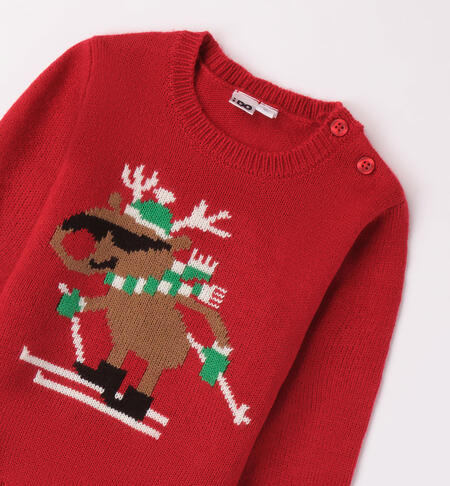 iDO Christmas jumper with reindeer for boys aged 9 months to 8 years ROSSO-2253