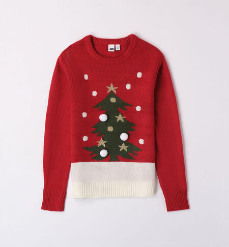 iDO Christmas jumper for girls from 8 to 16 years ROSSO-2253