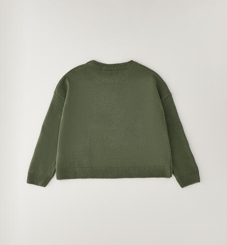 Maglione ragazza con stelle VERDE MILITARE-5554