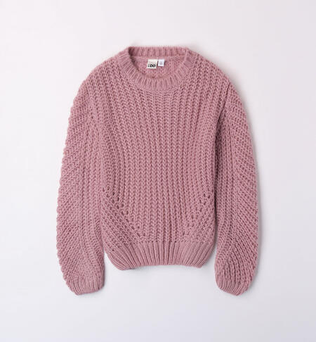 iDO crew neck jumper for girls from 8 to 16 years LT. MAUVE-3014