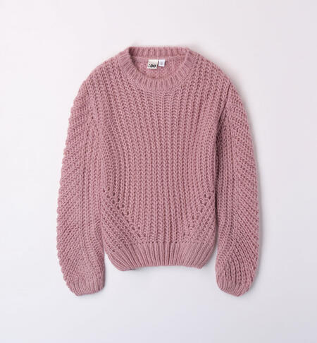 Girls' crew neck jumper PINK