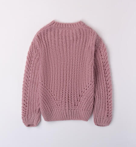 iDO crew neck jumper for girls from 8 to 16 years LT. MAUVE-3014
