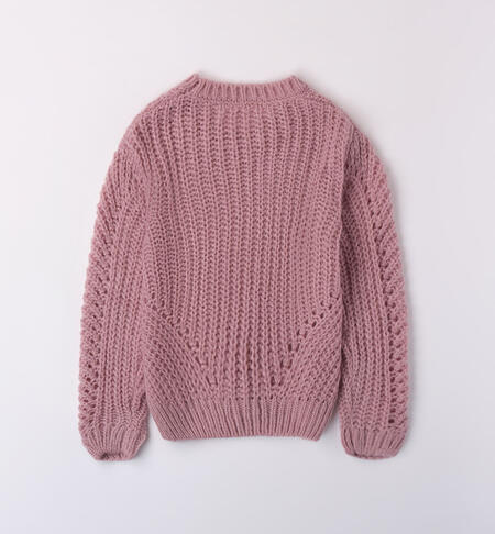 Maglione ragazza girocollo da 8 a 16 anni iDO LT. MAUVE-3014