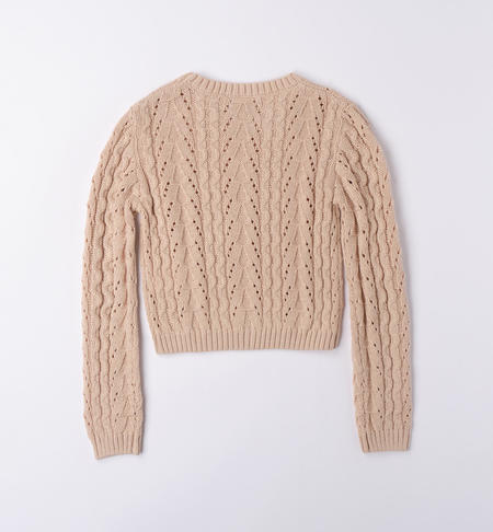 iDO openwork jumper for girls from 8 to 16 years BEIGE-0924