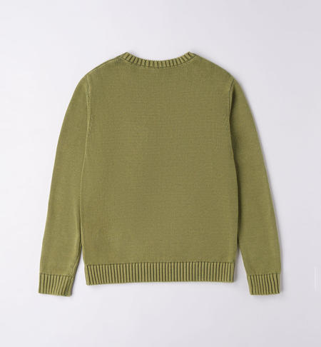 iDO 100% cotton boy's jumper from 8 to 16 years VERDE SALVIA-5454