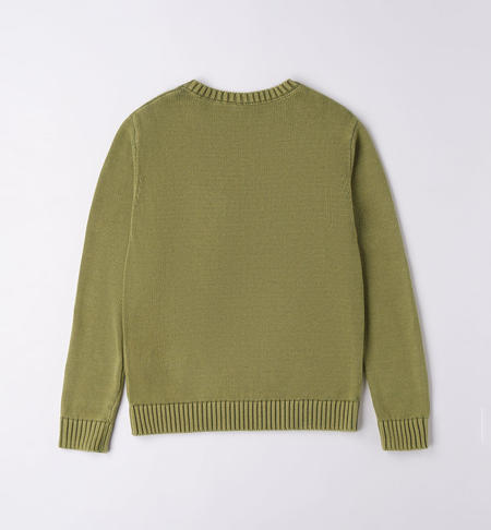 Maglione ragazzo 100% cotone da 8 a 16 anni iDO VERDE SALVIA-5454
