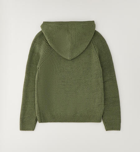 Maglione ragazzo con cappuccio VERDE MILITARE-5554