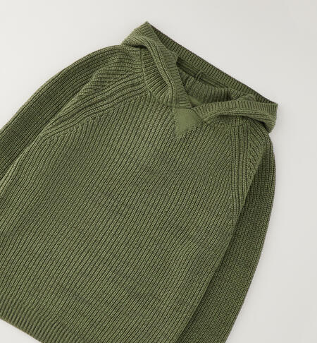 Maglione ragazzo con cappuccio VERDE MILITARE-5554