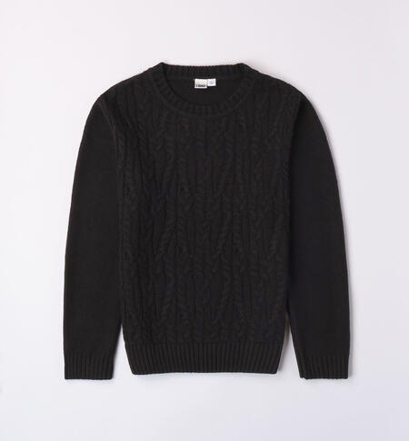 Maglione ragazzo in tricot NERO