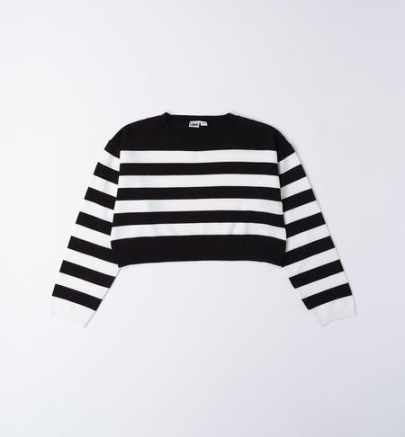 Girl's striped jumper BLACK