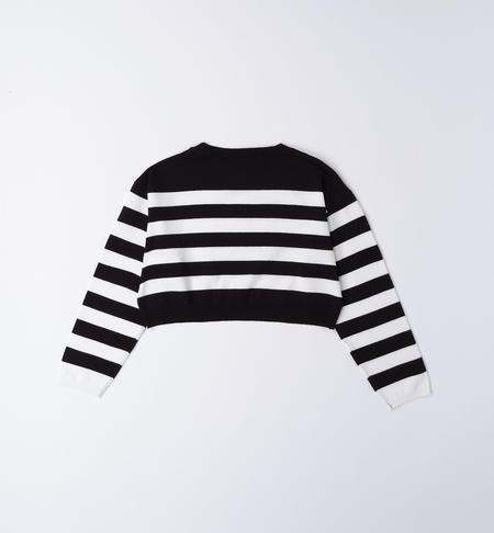 Maglione rigato ragazza da 8 a 16 anni iDO NERO-0658