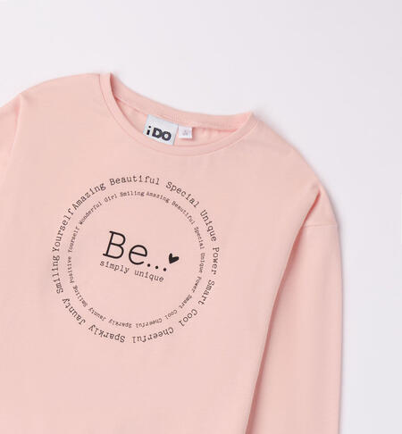 iDO oversized T-shirt with lettering for girls from 8 to 16 years ROSA CHIARO-2617